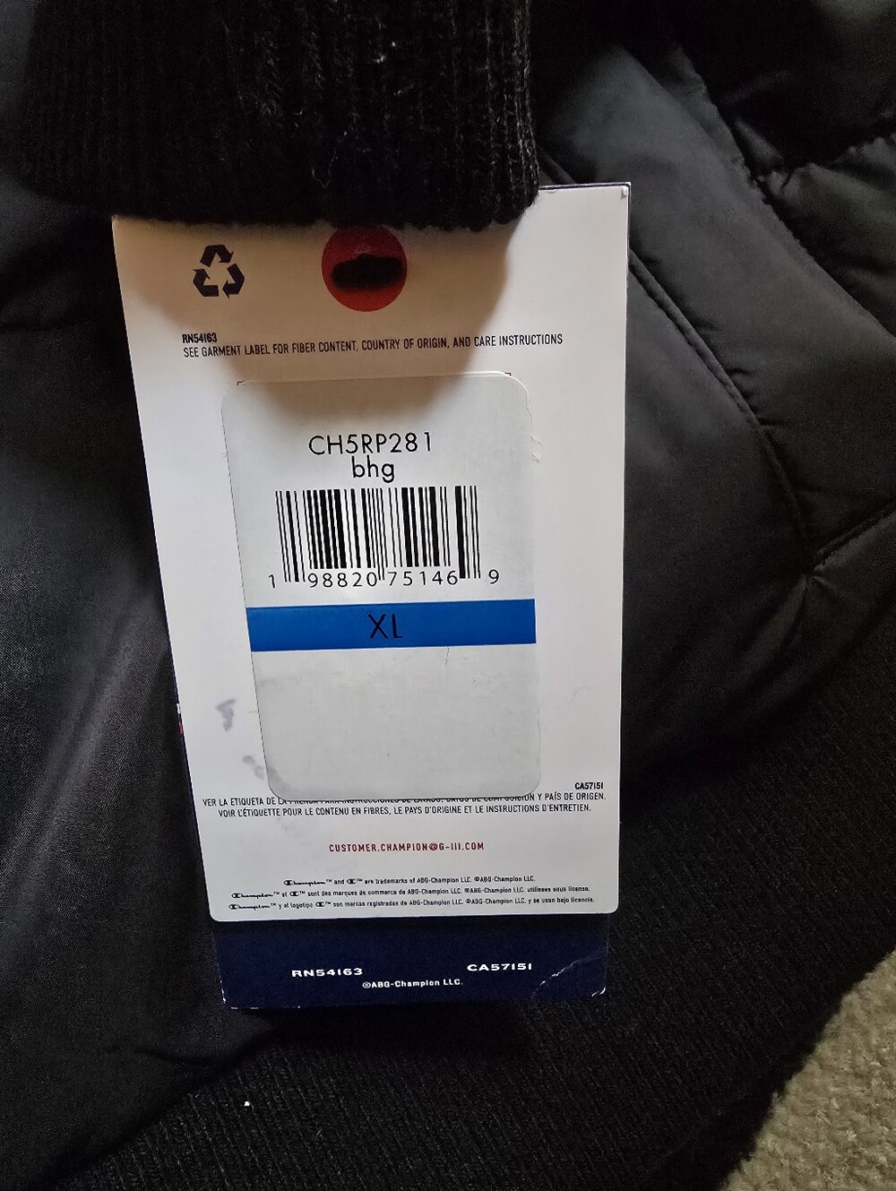 Champion Men's Reversible Hooded Bomber Jacket XL - Picture 10 of 11
